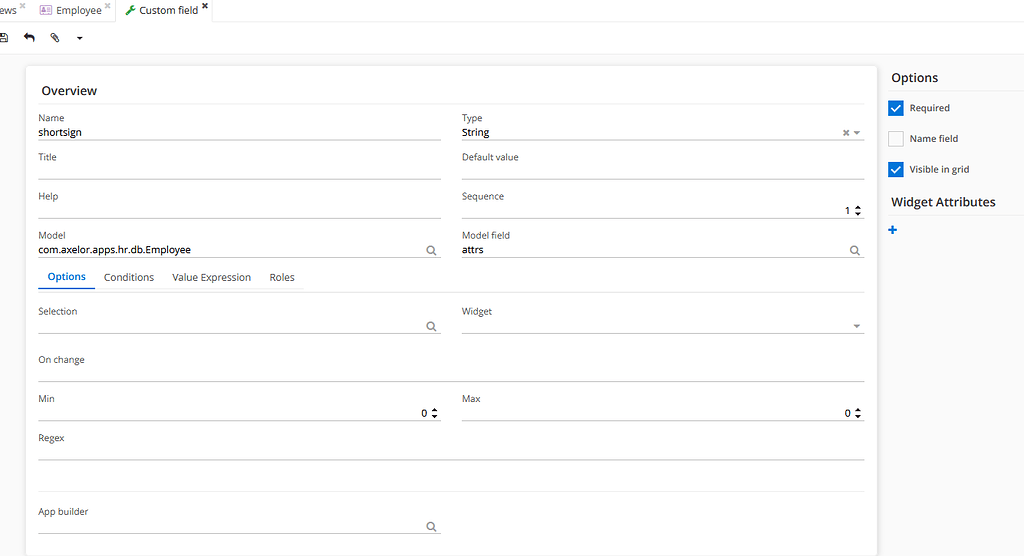 Trying to add a new custom field to employee - English Forum - Axelor Forum